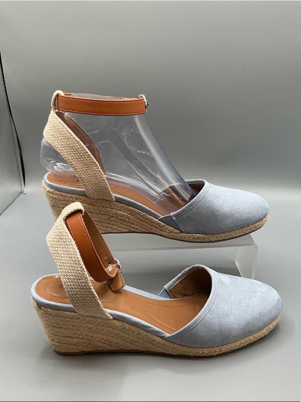 Style & Co. Mailena Light Blue Espadrille Wedge Ankle-Strap Sandals, size 8 - Picture 3 of 8